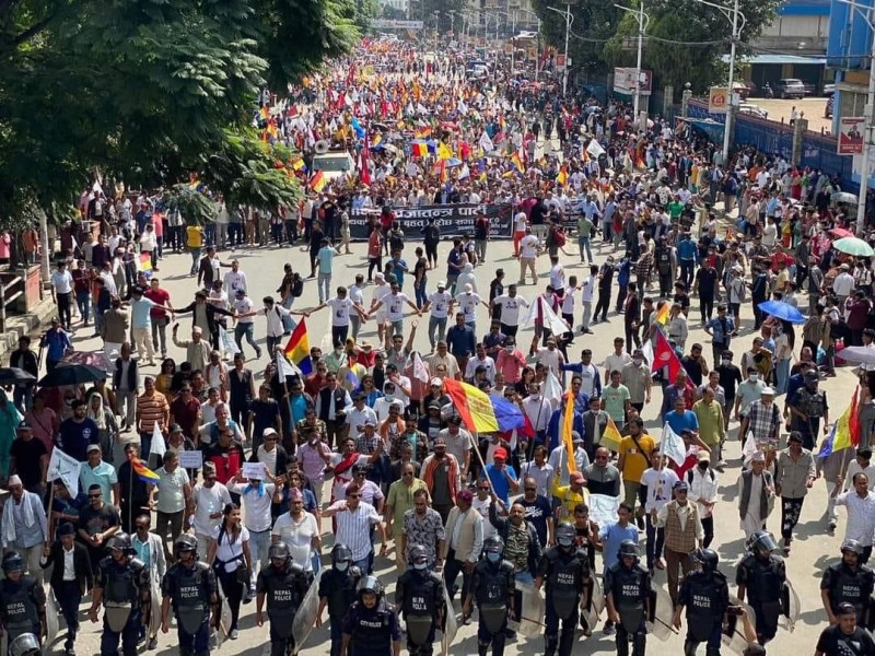 काठमाडौंमा राप्रपाको विरोध प्रदर्शन